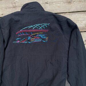 Vintage 1997 Molson Indy Racing Jacket Vancouver Embroidered Medium Black